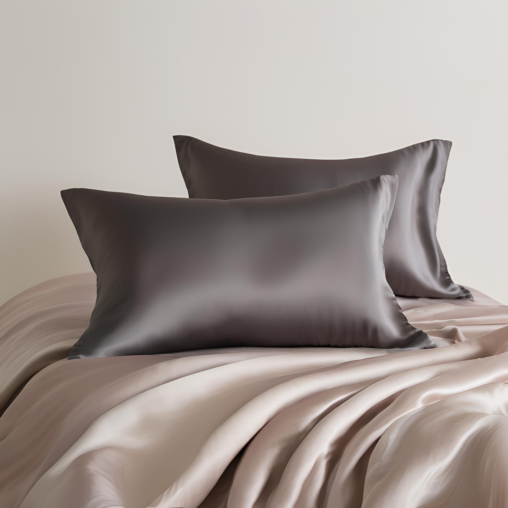100% Mulberry Silk Pillowcase - Charcoal