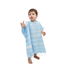Baby Blue Kids Hooded Poncho Beach Towel