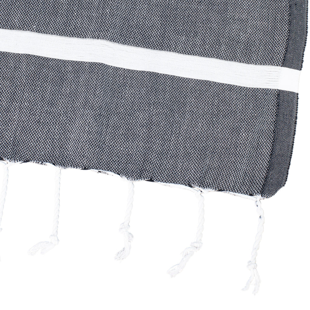 Black Stripes Thin Turkish Towel Tolu Australia Corner