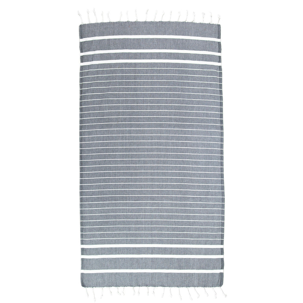 Black Stripes Thin Turkish Towel Tolu Australia Full