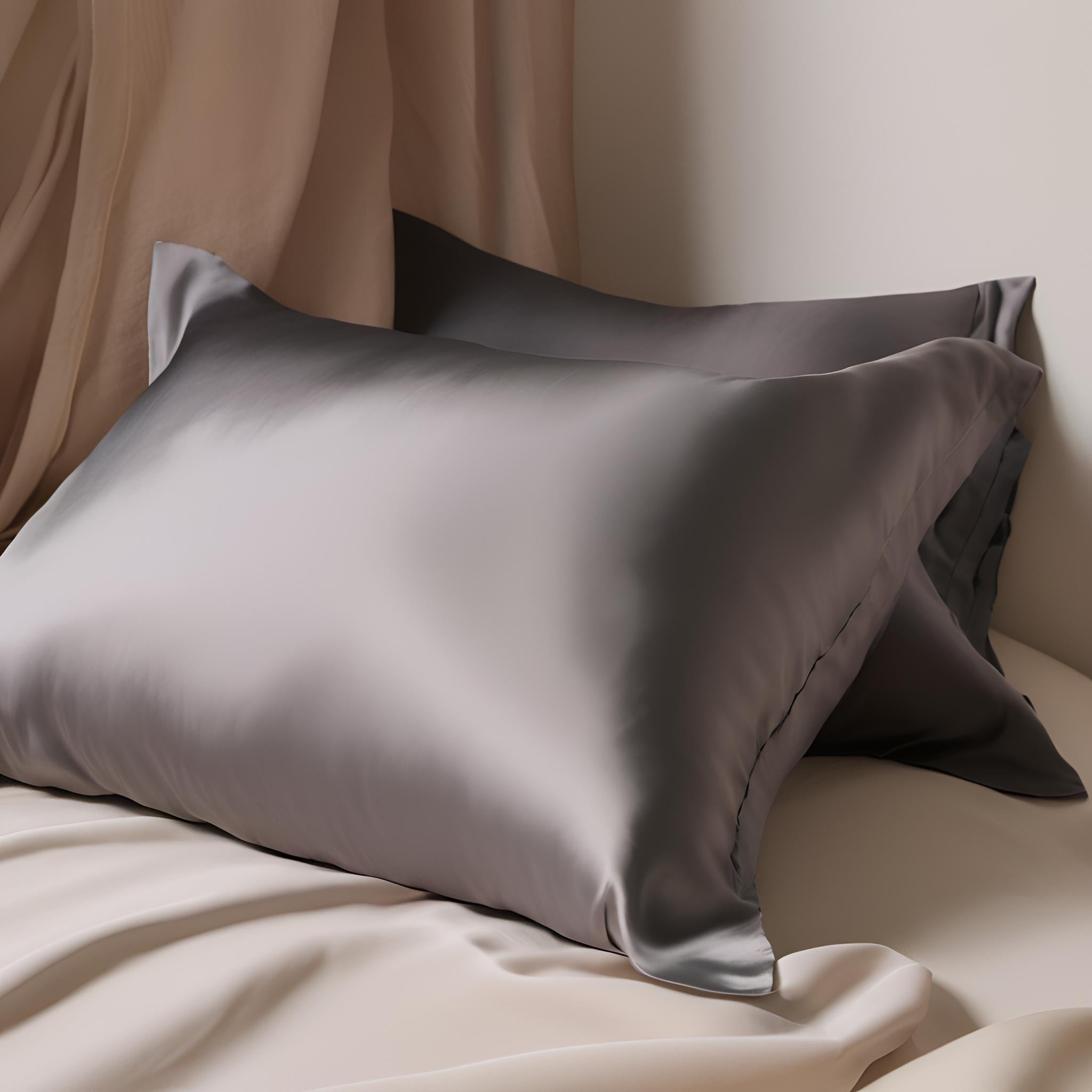 100% Mulberry Silk Pillowcase - Charcoal