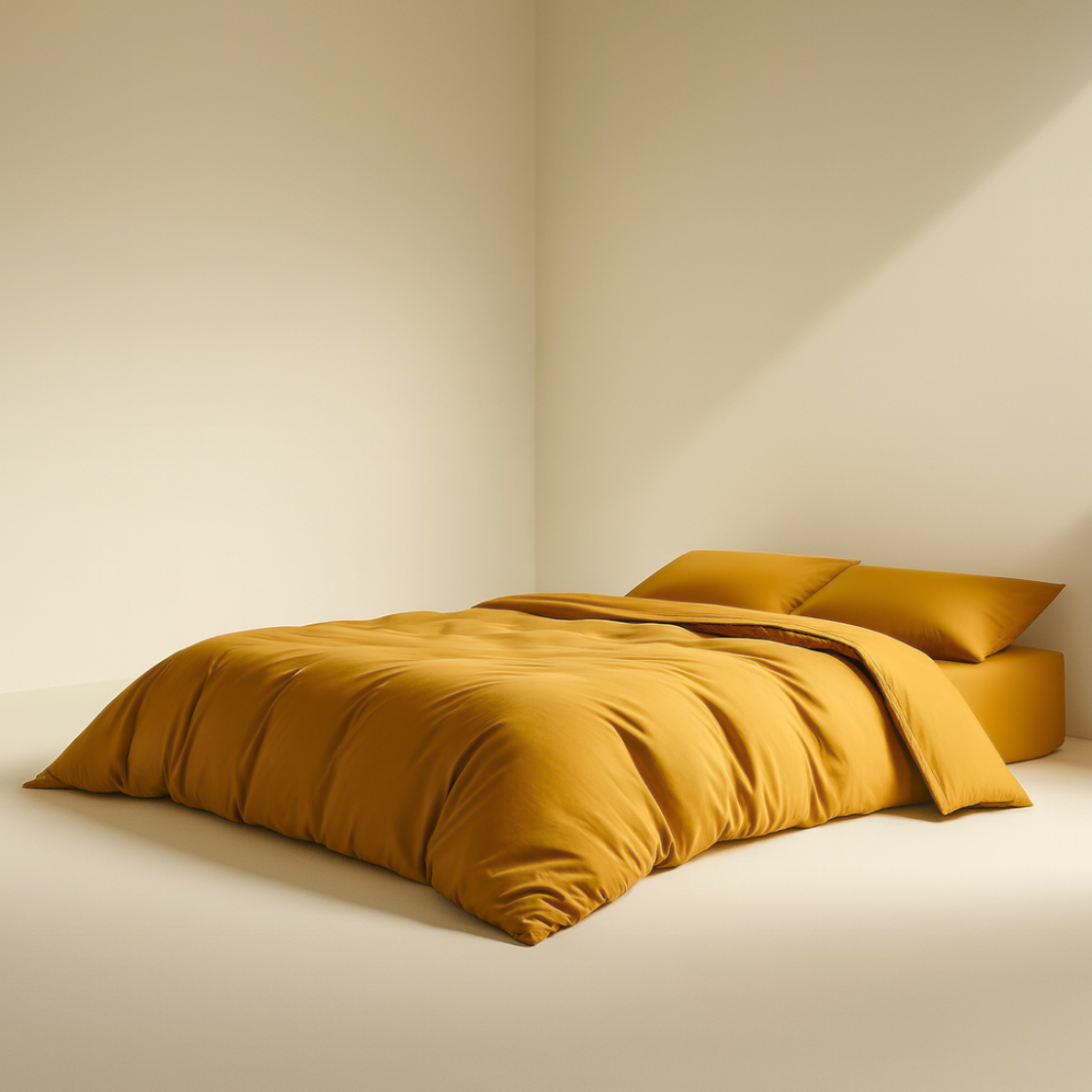 Set of Two 100% Cotton Pillowcase - Mustard