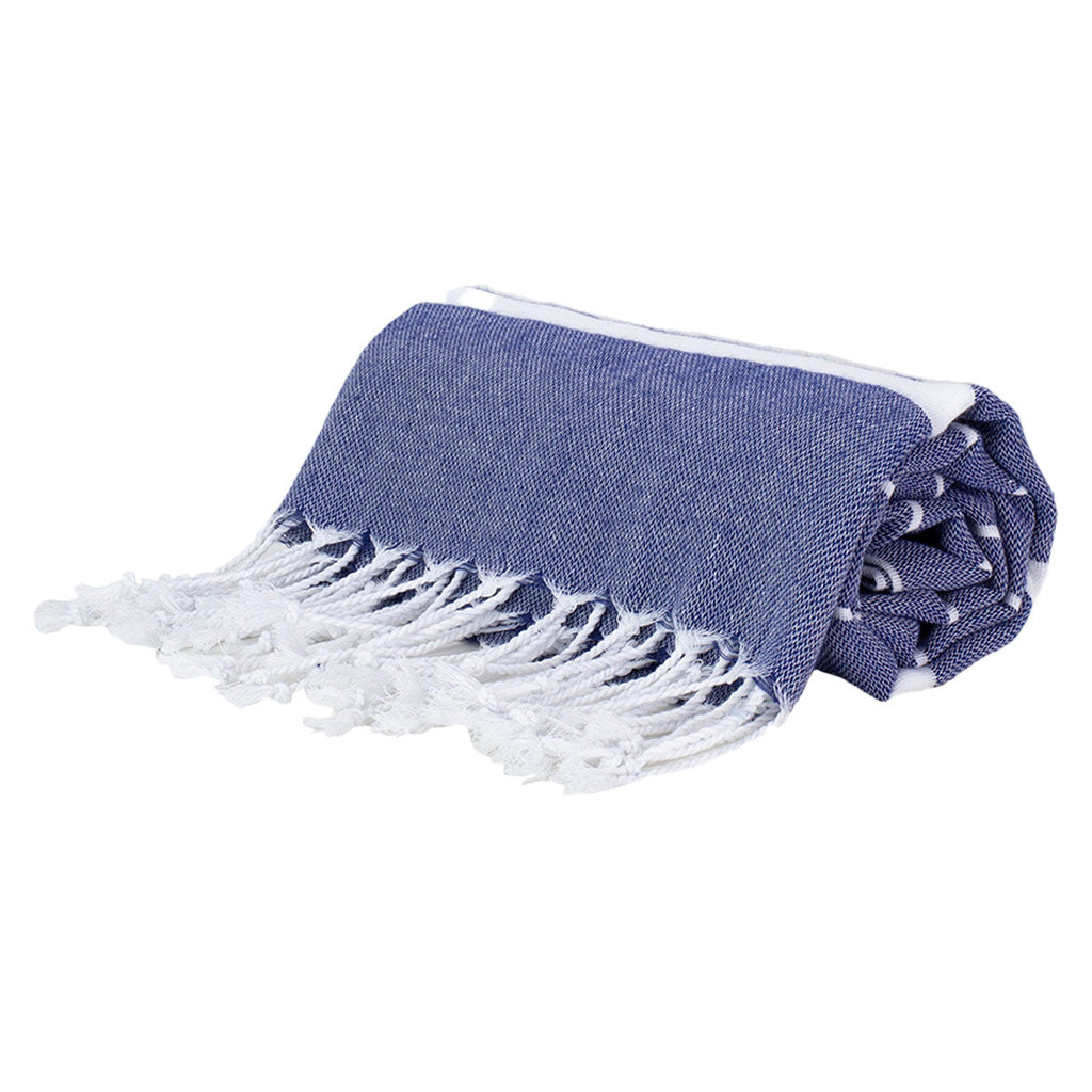 Navy Stripes Thin Turkish Towel Tolu Australia Roll