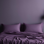 Purple bed sheet set, natural look