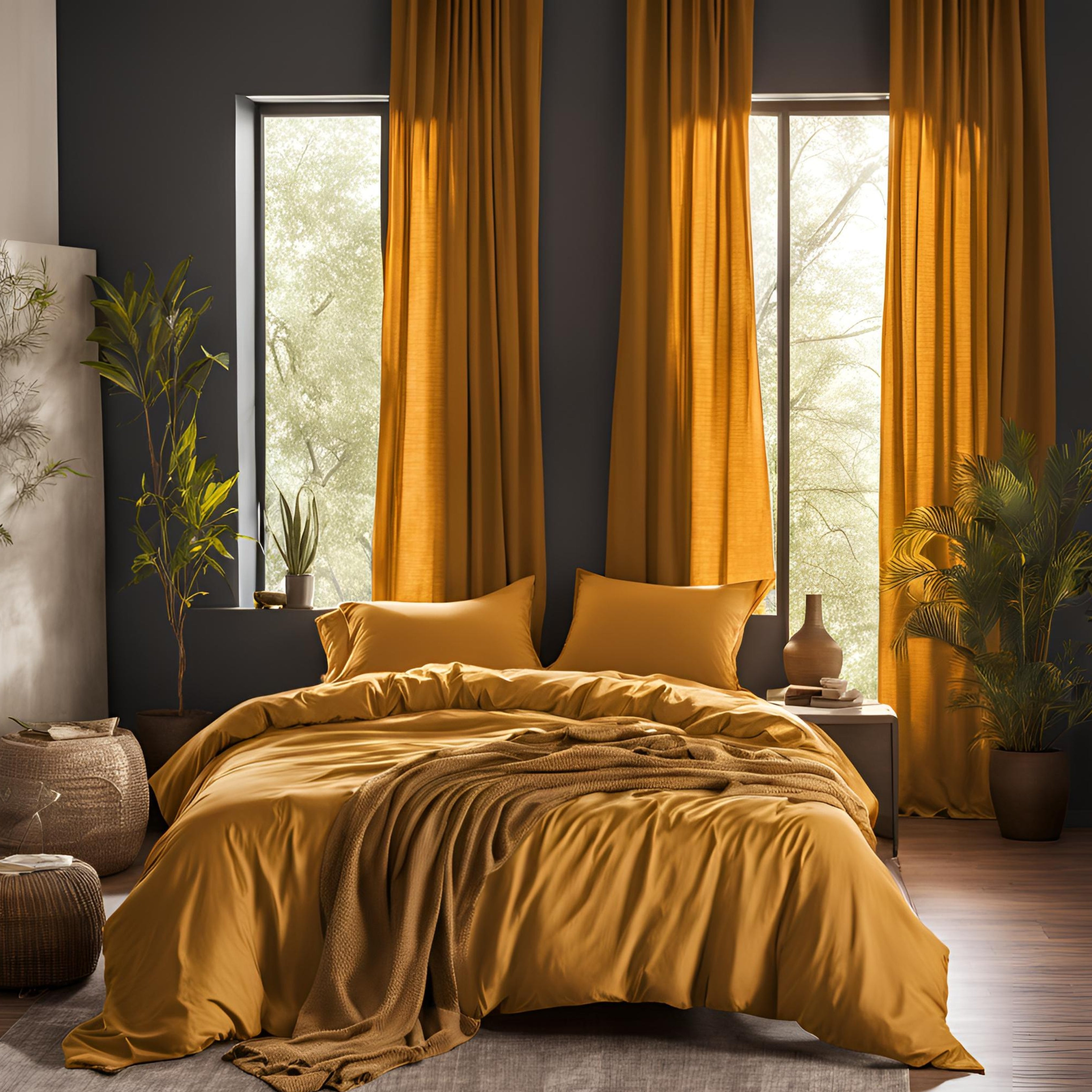 Mustard bed sheet set