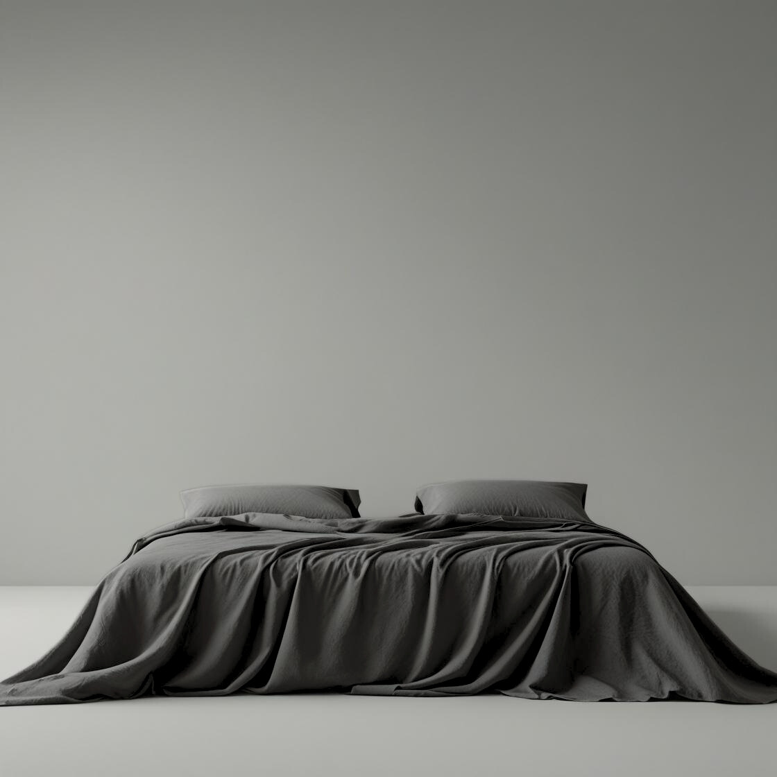 Set of Two 100% Cotton Pillowcase - Charcoal Grey