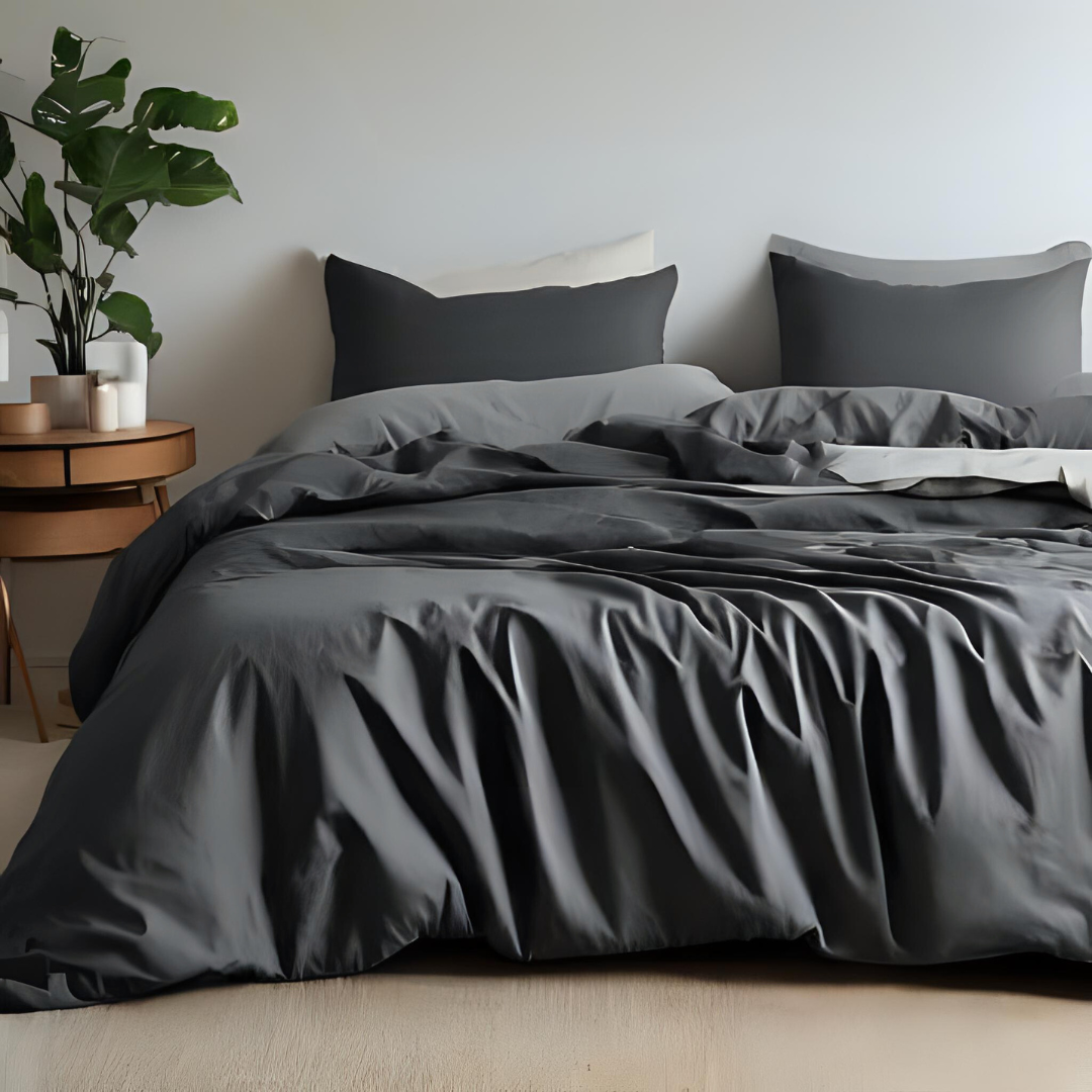 100% Cotton - Charcoal Grey Quilt Cover