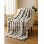 Gray textured throw blanket 
