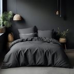 100% Cotton - Charcoal Grey Bed Sheet Set