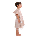 Beige Kids Hooded Poncho Beach Towel