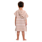 Beige Kids Hooded Poncho Beach Towel