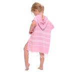 Baby Pink Kids Hooded Poncho Beach Towel
