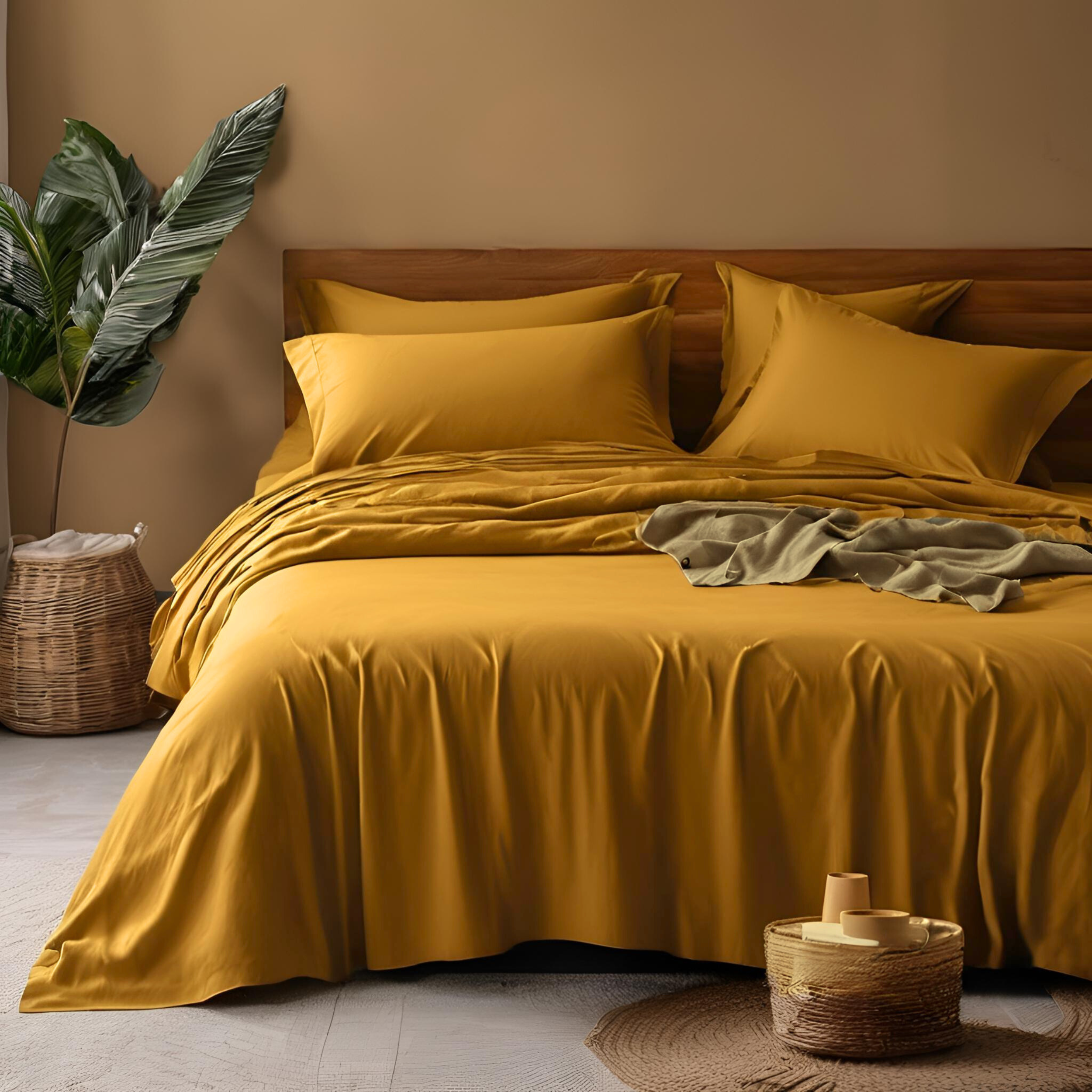 100% Cotton - Mustard Quilt Cover