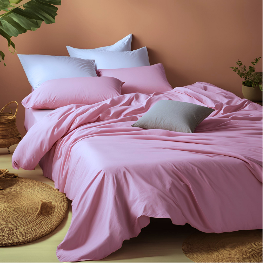 pink fitted sheet