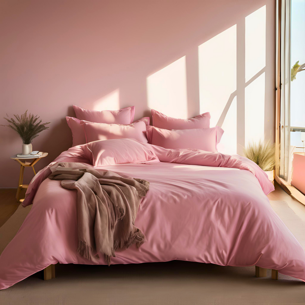 100% Cotton - Pink Rose Bed Sheet Set