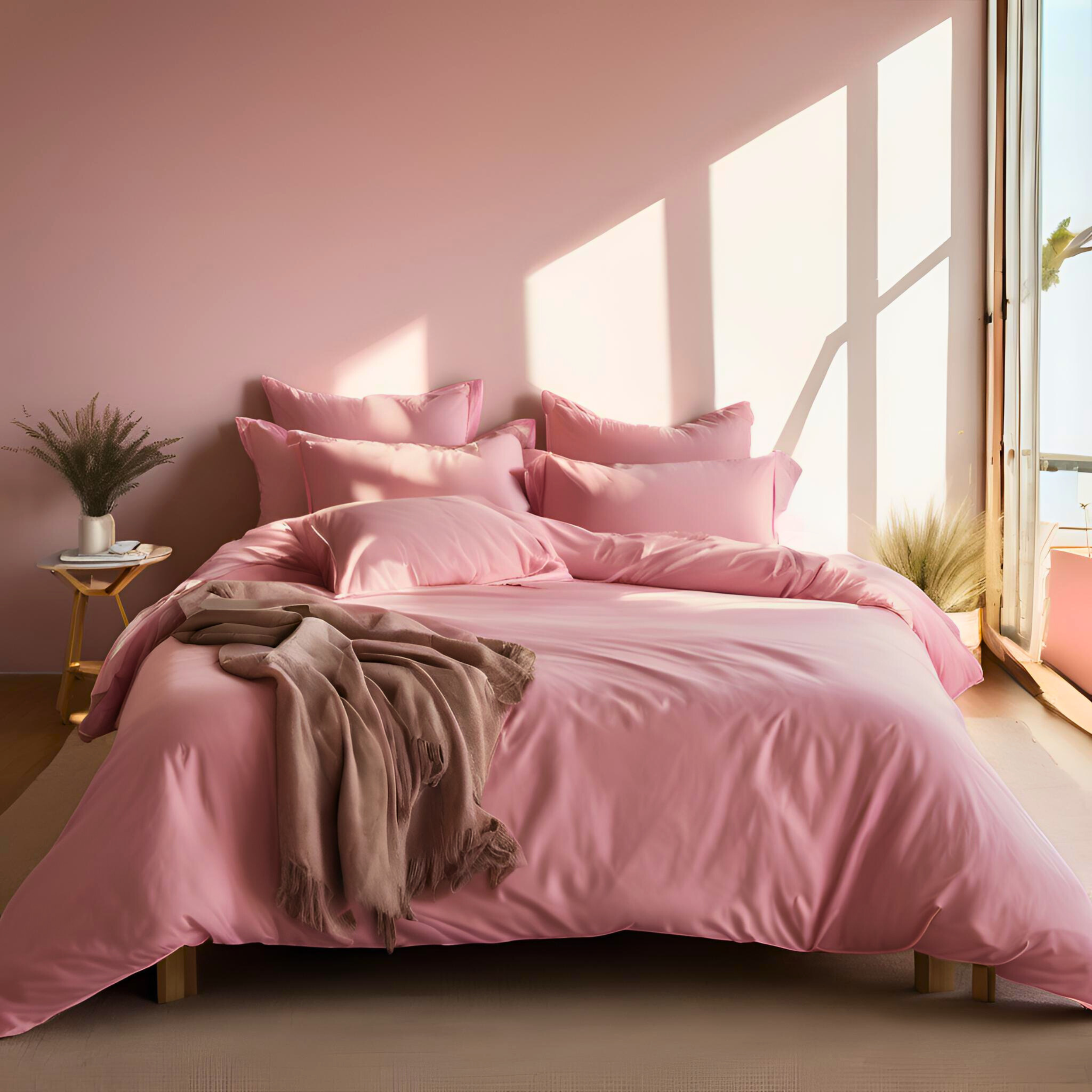 100% Cotton - Pink Rose Bed Sheet Set